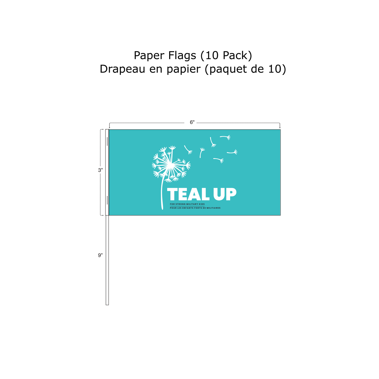 3"x6" Paper Flags (10 Pack ) // Drapeaux en papier 3 "X6" (paquet de 10)